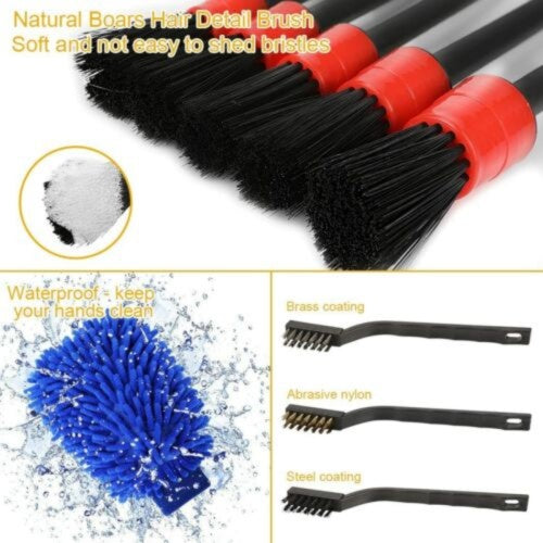 LuxNGo-26Pcs Car Detailing Brush Set Soft Brushes Interior Wheel Valet Pro Cleaning Kit
